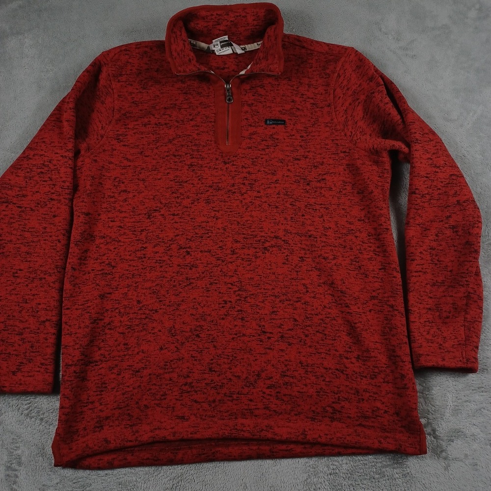 Banded Sweater Mens‎ XL Red 1/4 Zip Fleece Outdoor Pullover Casual